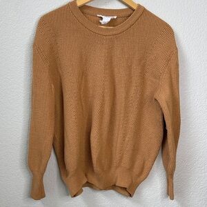 Workshop Republic Clothing Crewneck Knit Sweater Tan Brown size Large